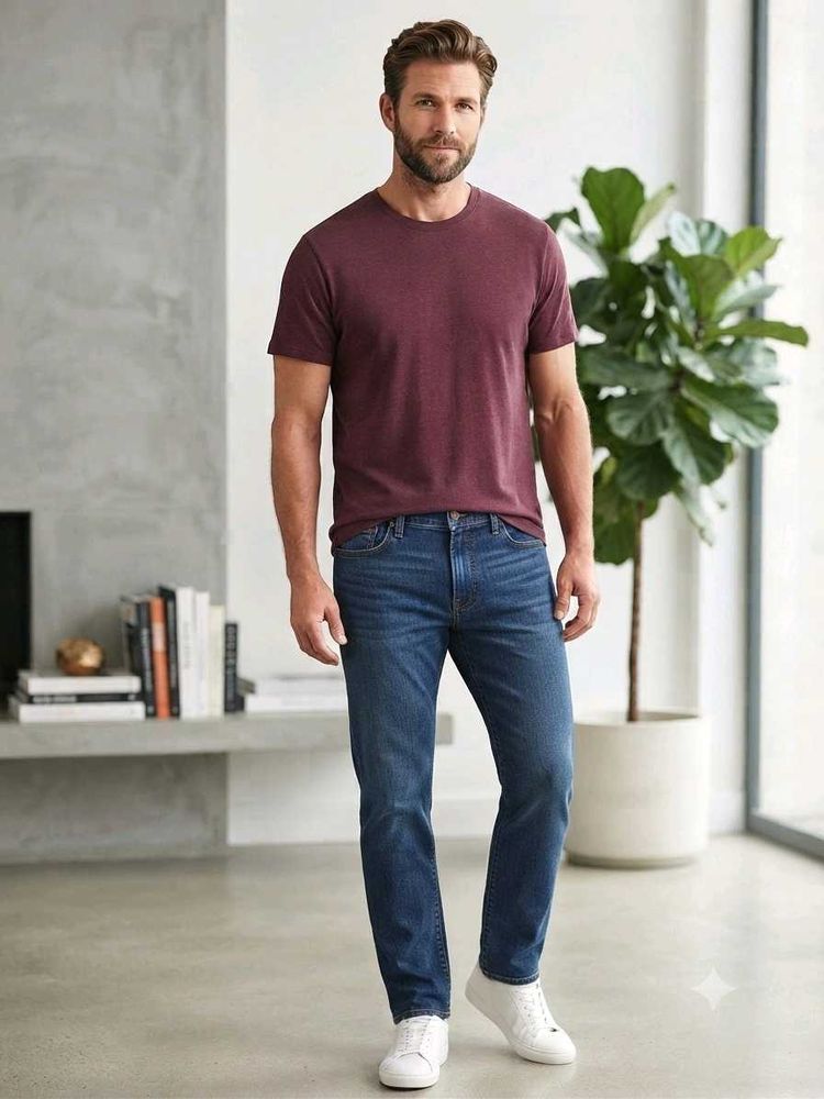 Regular Fit Men's T-shirt (Maroon)