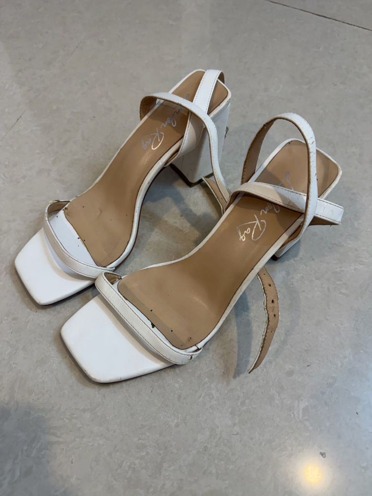 White used heels 39