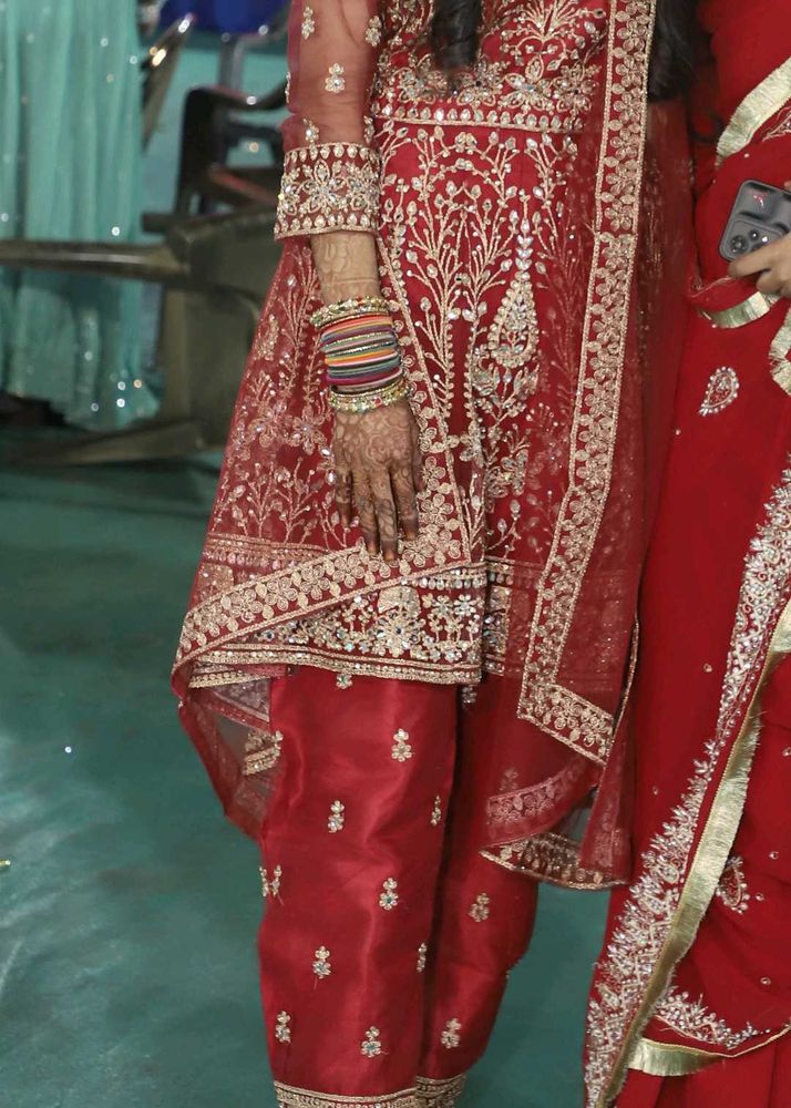 Red Embroidered Salwar Kameez