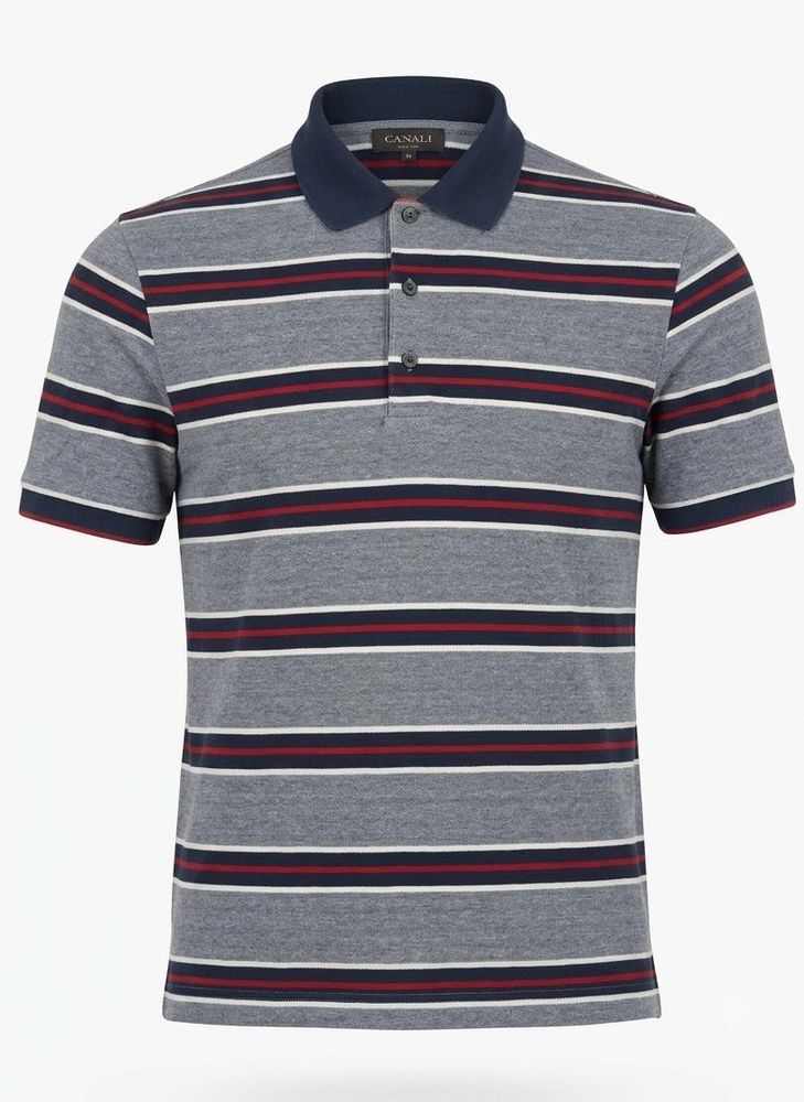 Authentic Canali Striped Polo Shirt Men’s