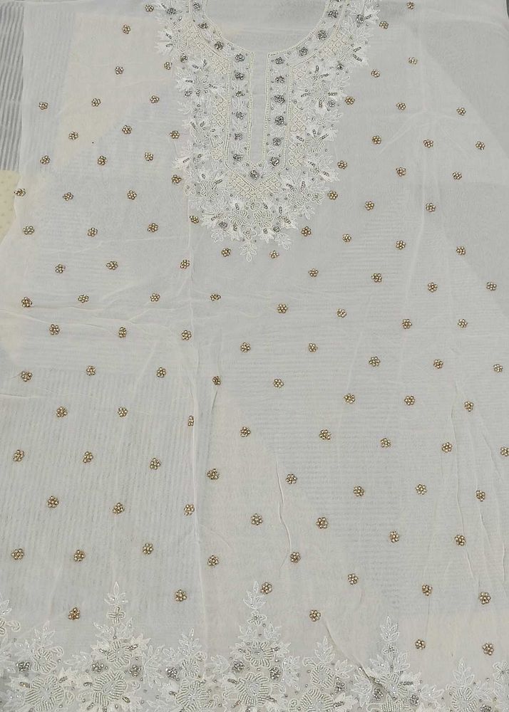Off White Cream Shade Unstitched Suit
