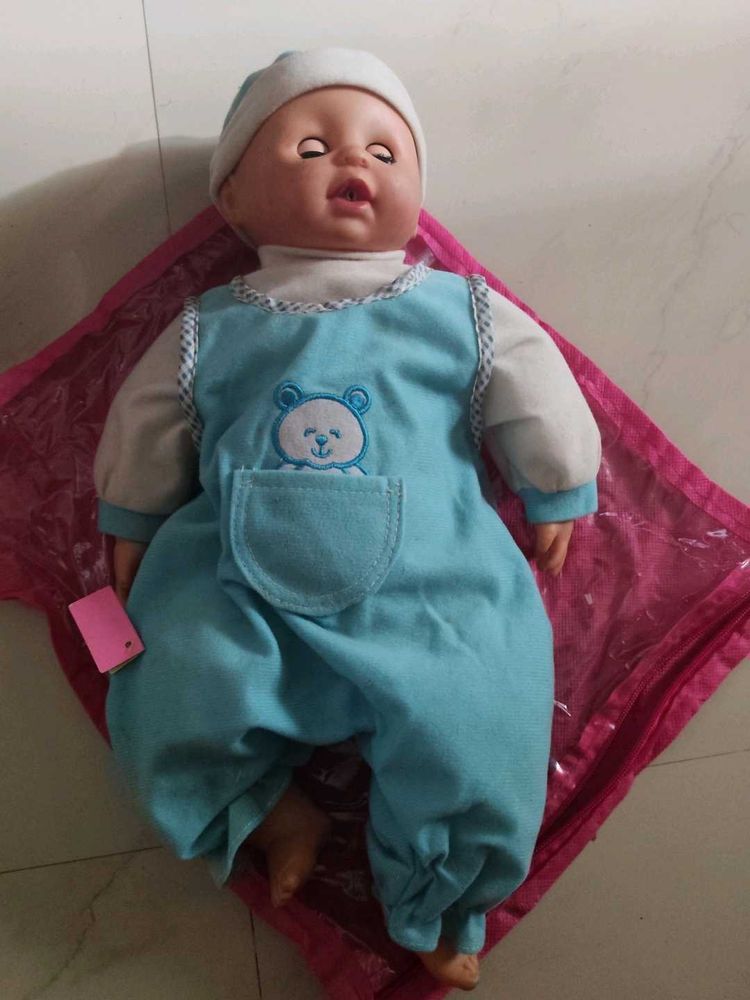 Cute Baby Doll in Blue Outfit