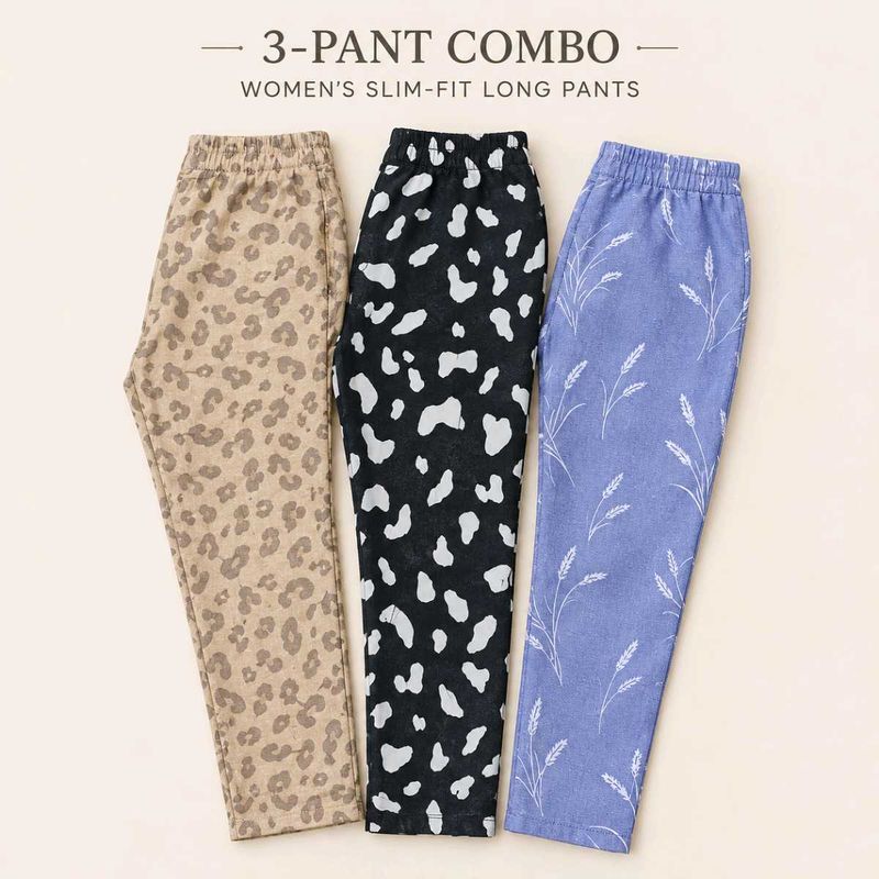 3-Pant Combo Women's Slim-Fit Pants