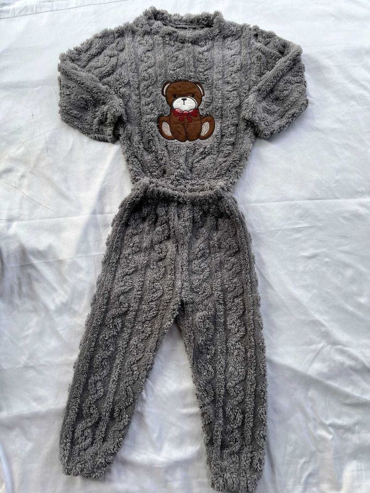Cozy Teddy Bear Fluffy Pajama Set