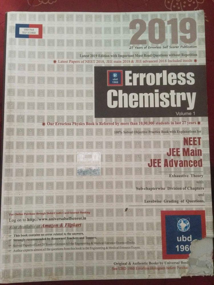 Errorless Chemistry Vol 1 2019 Edition