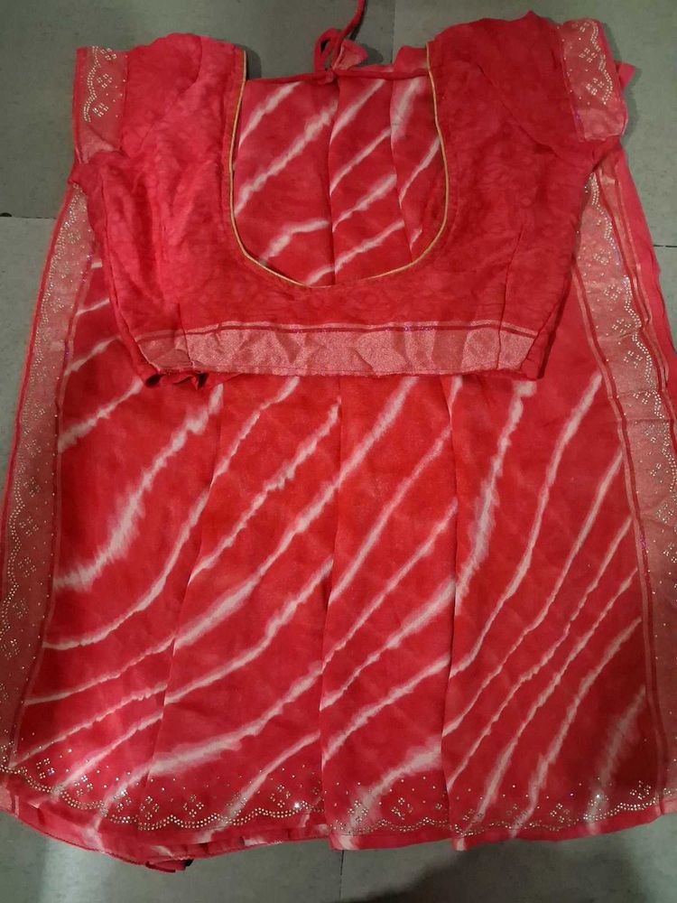 combo offer of pink lahriya and purple floral prin