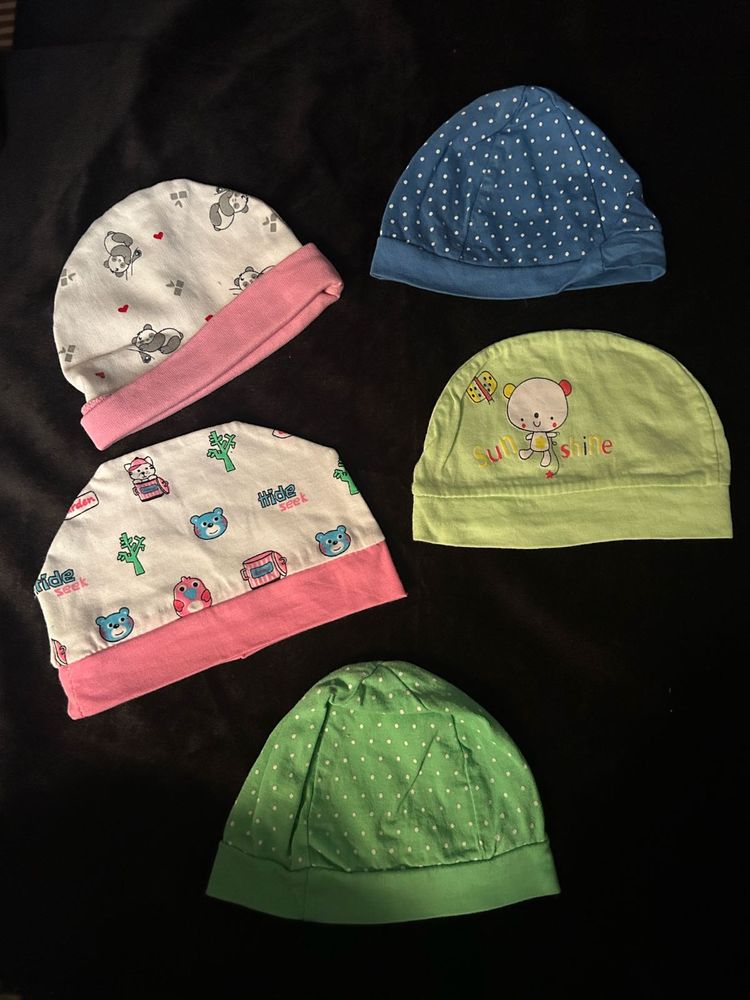 Baby Cap Bundle – 5 Pieces
