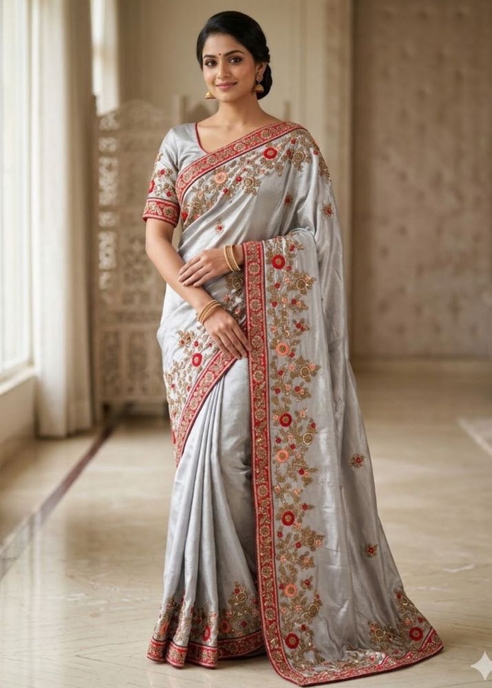 Embroidered Silk Saree