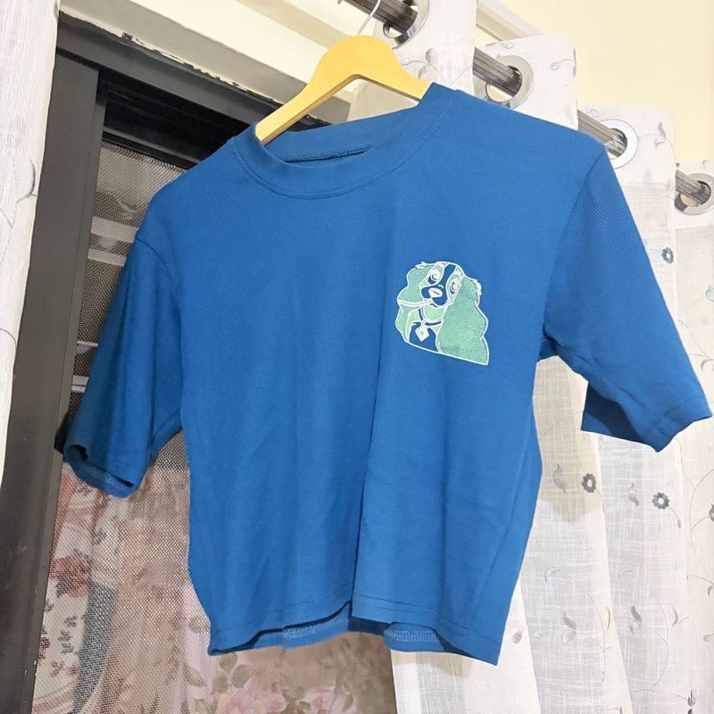 Cute Blue T-Shirt with Dog Graphic