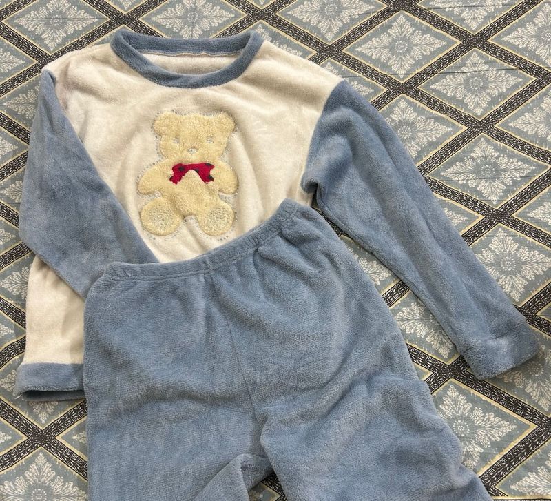 Cozy Teddy Bear Fleece Pajama Set