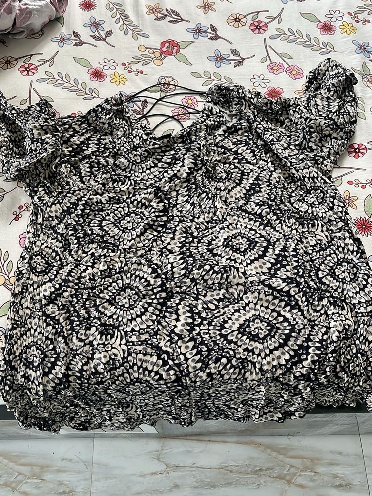 Patterned Off-Shoulder Top
