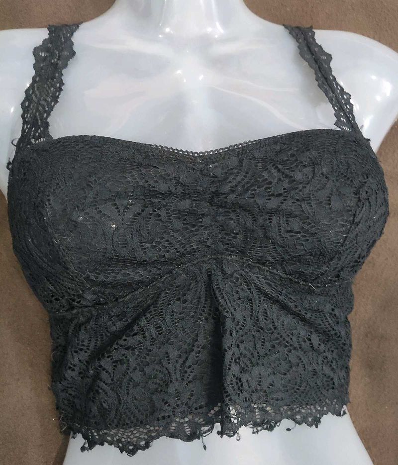 Black Lace Bralette Top 🖤