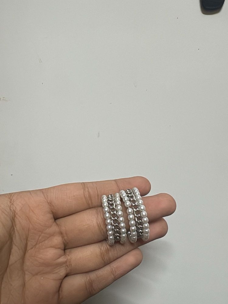 Elegant Pearl &amp; Chain Hoop Earrings