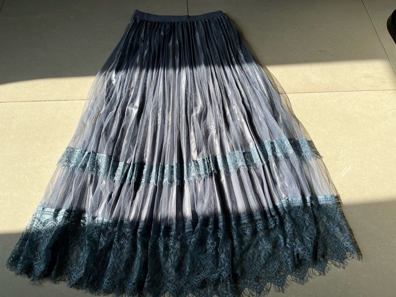 Elegant Lace Trim 2 In 1 Skirt