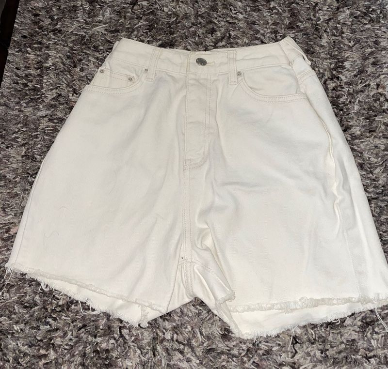 White Denim Cutoff Shorts