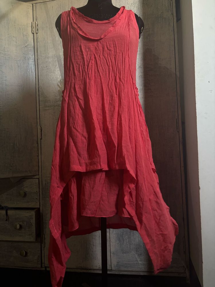 Chic Coral Flowy Maxi Dress