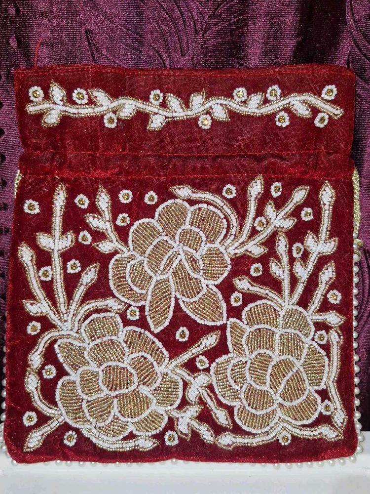 Red Handmade Potli