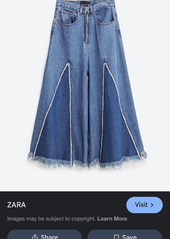 Zara Wide Leg Denim Culottes