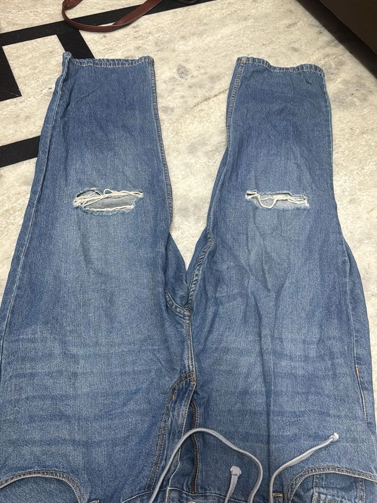Blue Distressed Denim Jeans