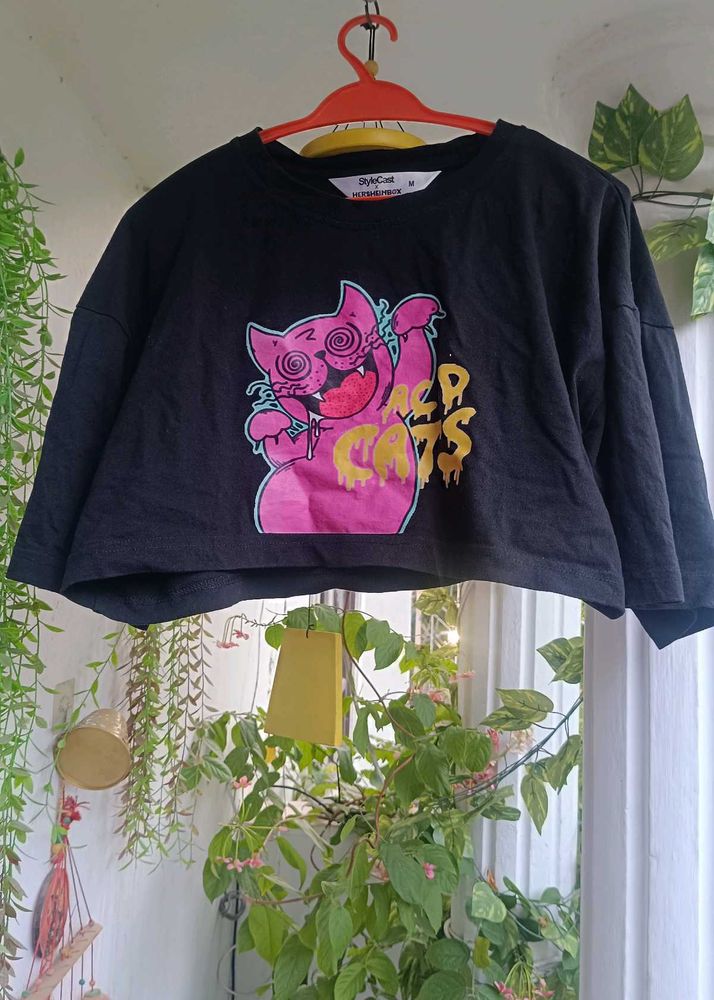 Graphic Print Cropped T-Shirt