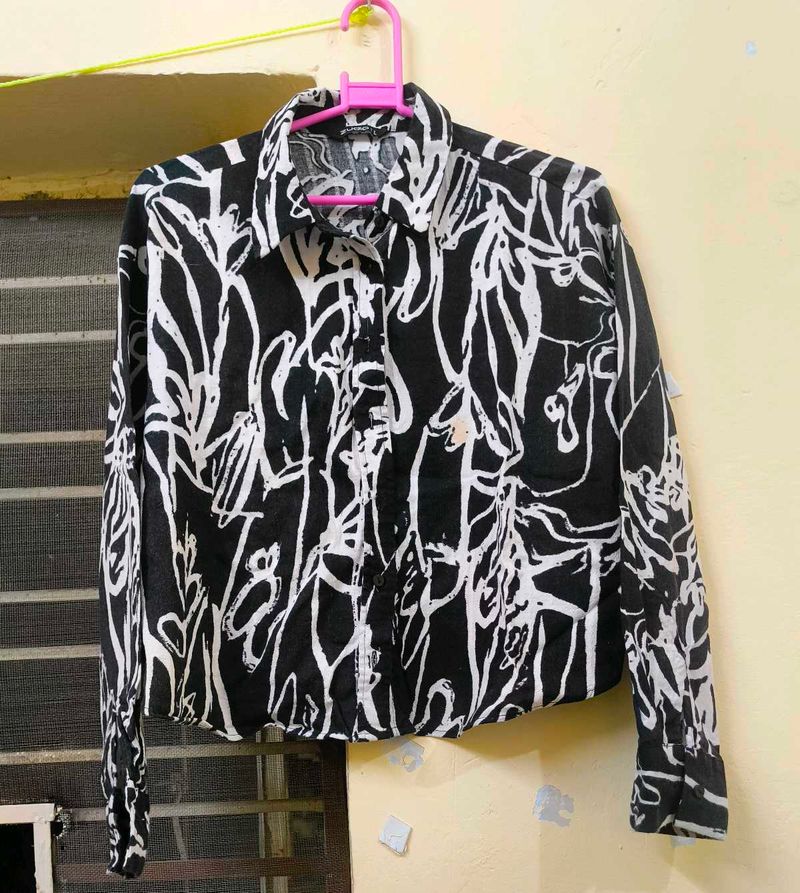 Black &amp; White Patterned Shirt