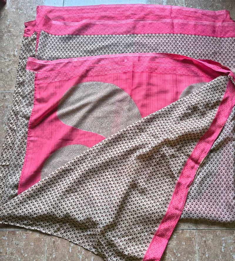 Beautiful Pink &amp; Brown Saree