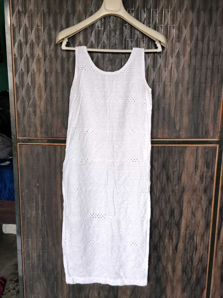 Chic White Broderie Anglaise Dress