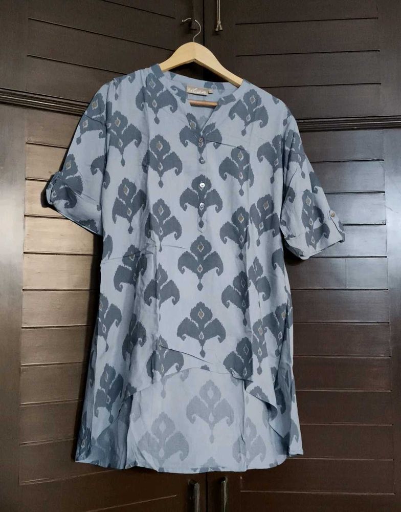 Utsa Stylish Blue Viscose Printed Kurta