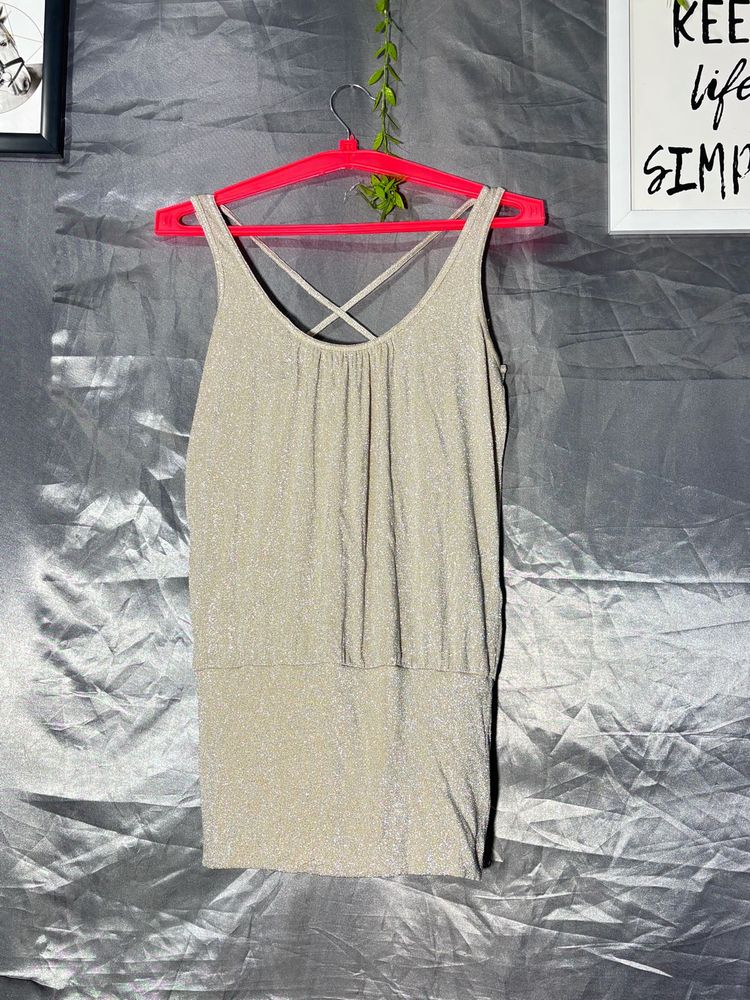 H&amp;M Sparkly Criss-Cross Tank Top