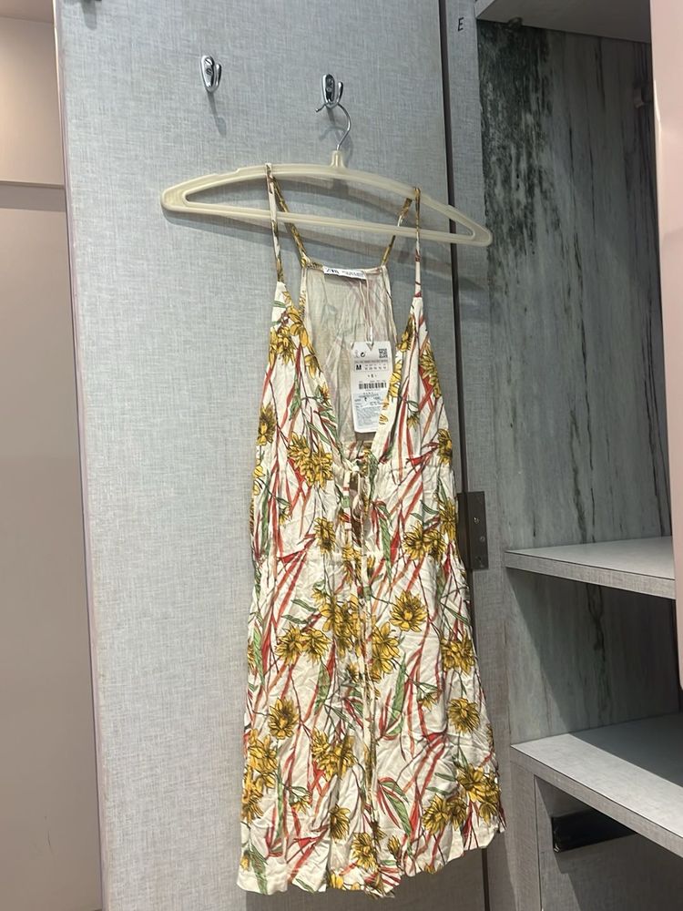 Zara Floral Print Mini jumpsuit