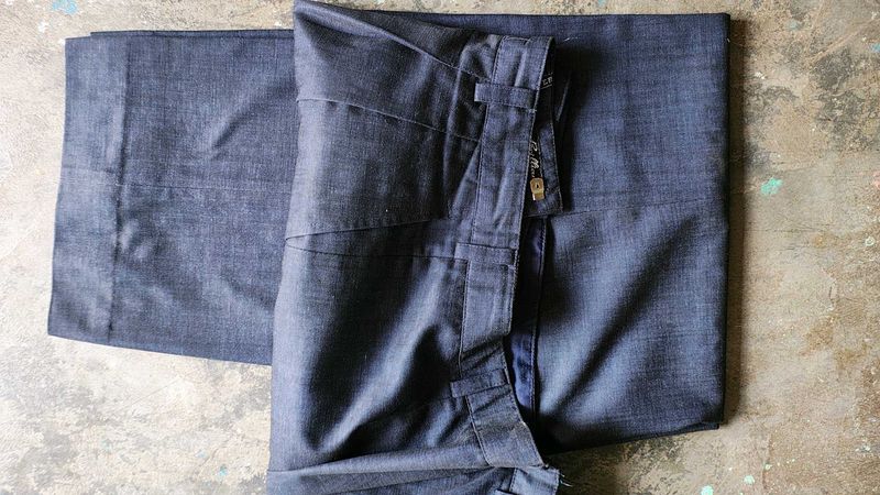 Women's Blue Denim Wide-Leg Pants