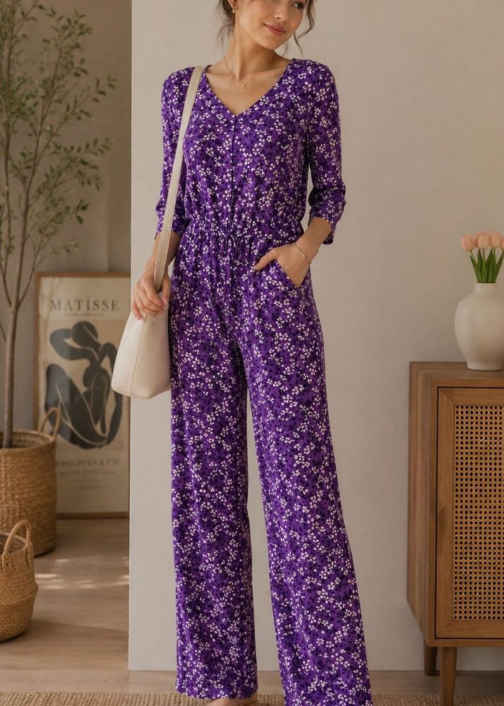Purple Floral Jumpsuit 💜
