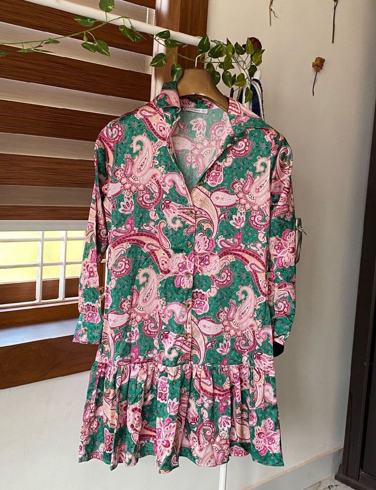 Boho Paisley Print Tiered Dress