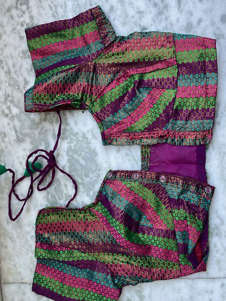 Colorful Woven Saree Blouse