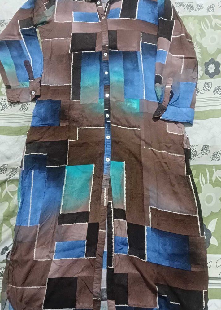 Abstract Print Long Kurta