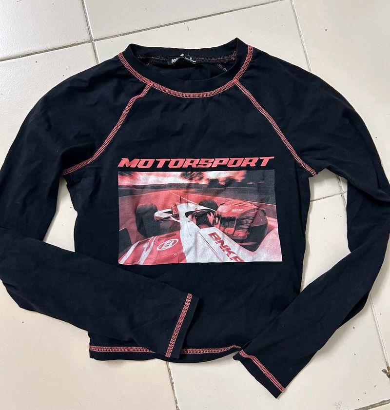Bonkers Graphic Long Sleeve Crop Top