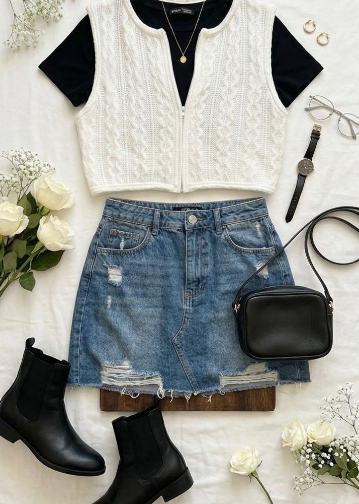 Chic White Knit Vest