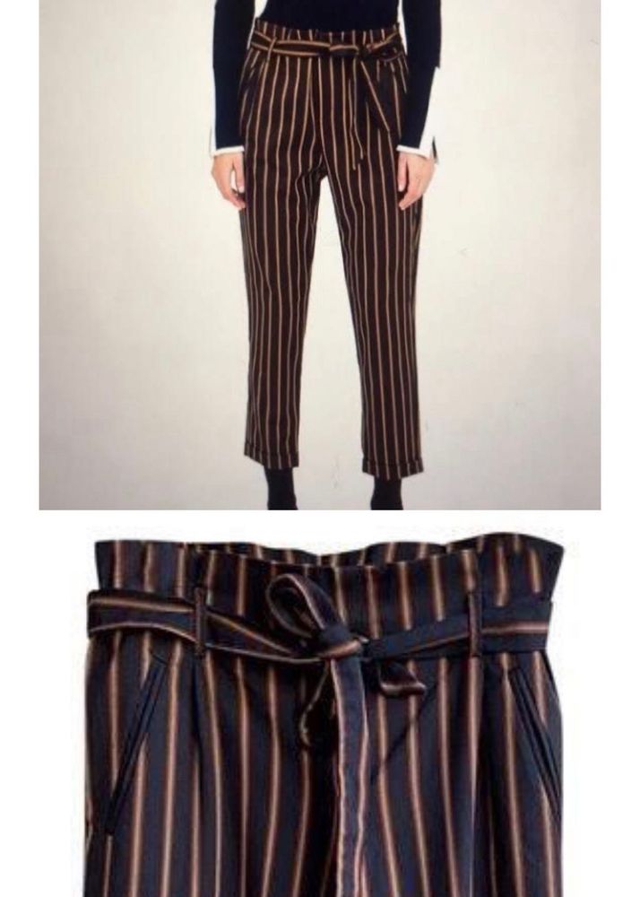ZARA Striped Trousers with Belt