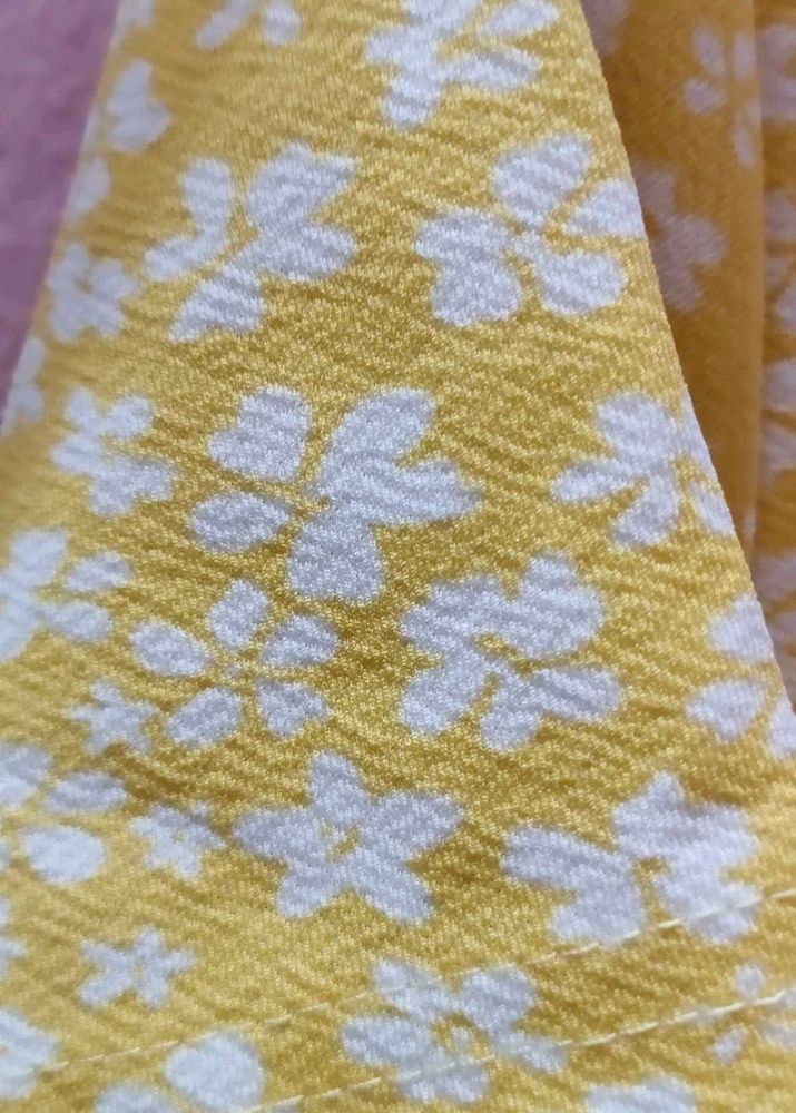 Yellow Floral Print Blouse