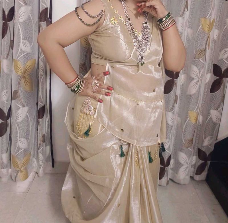 Elegant Silk Saree with Embellishments