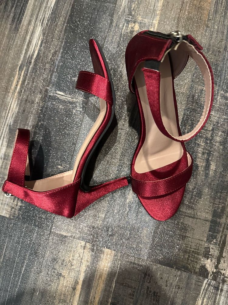 Burgundy Heeled Sandals