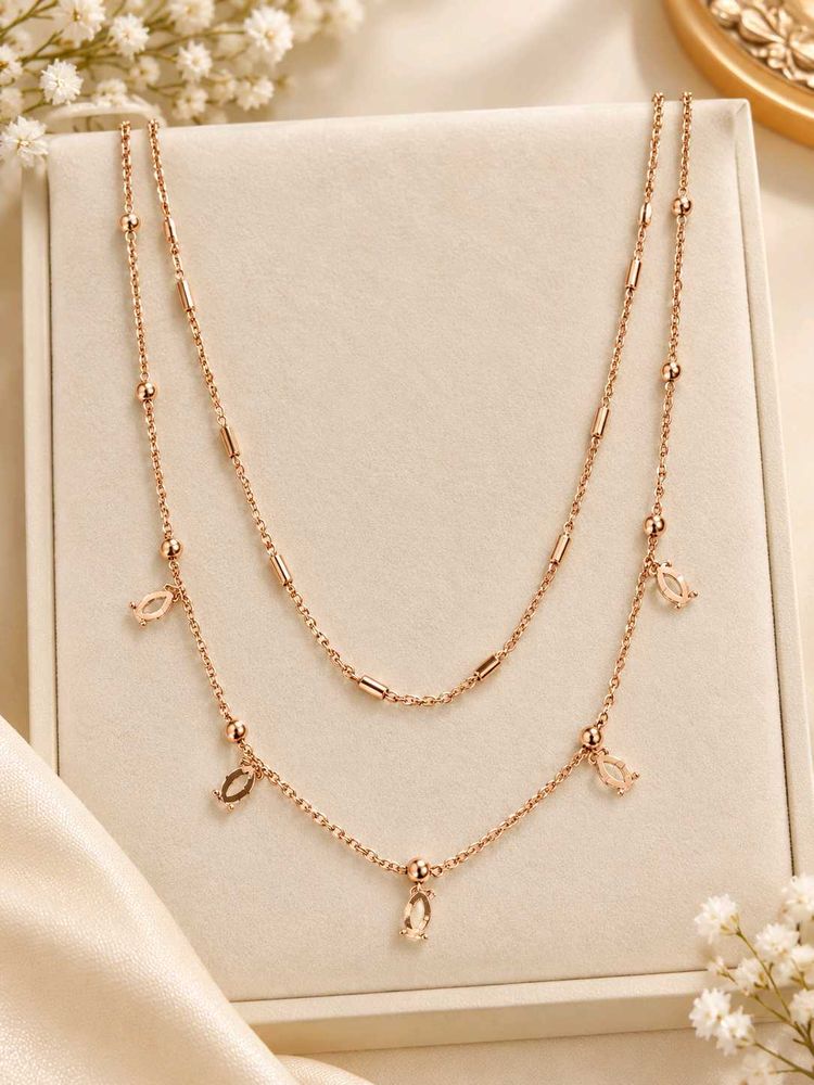 Rose Gold Double Chain Necklace