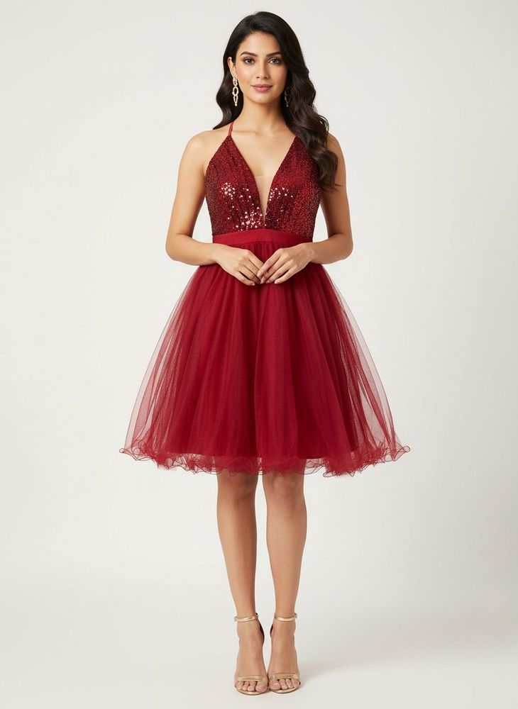Sparkly Red Party Dress