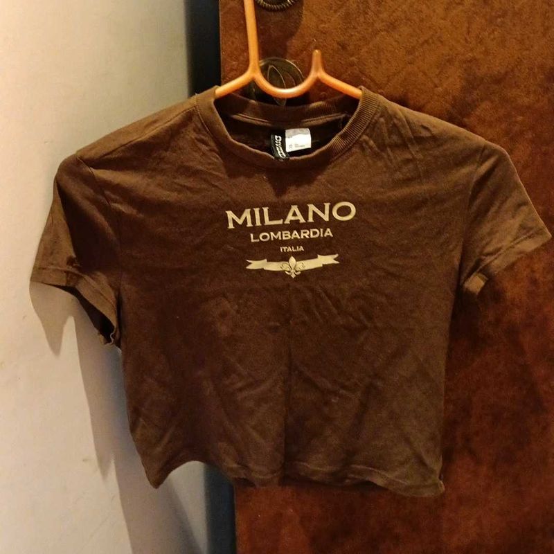 Brown Milano Cropped T-Shirt