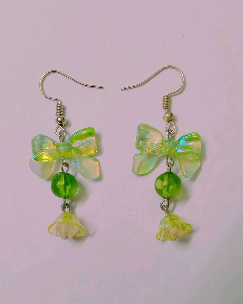 Cute Bow &amp; Flower Dangle Earrings