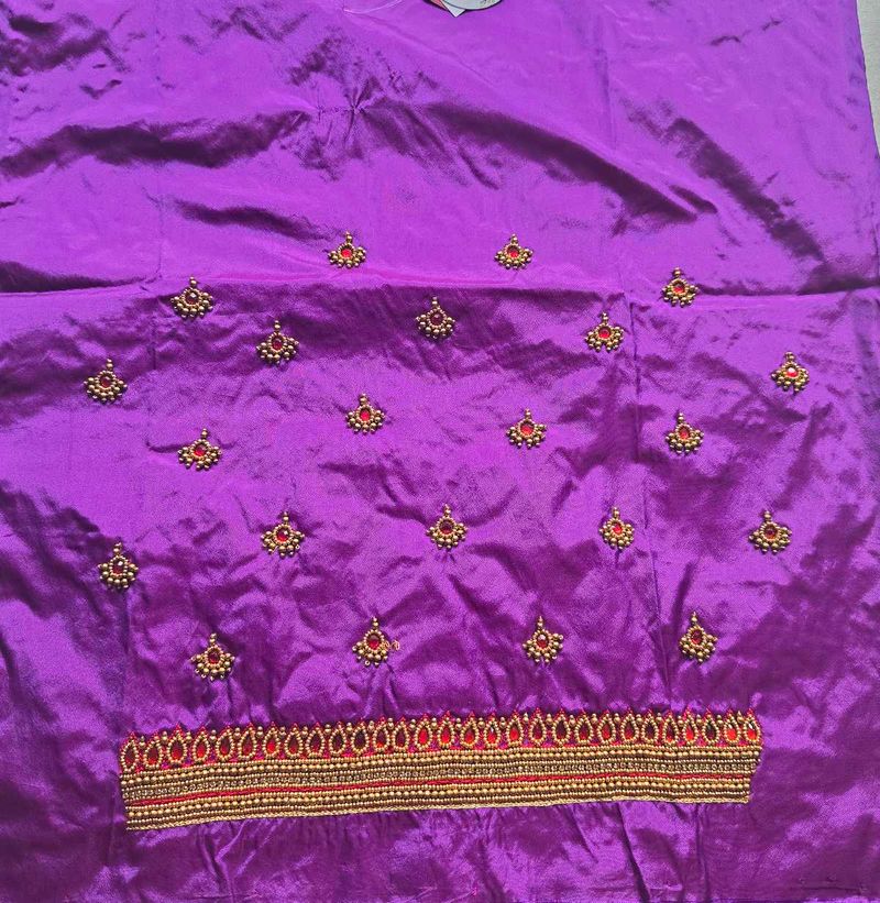Purple Embroidered Blouse Piece