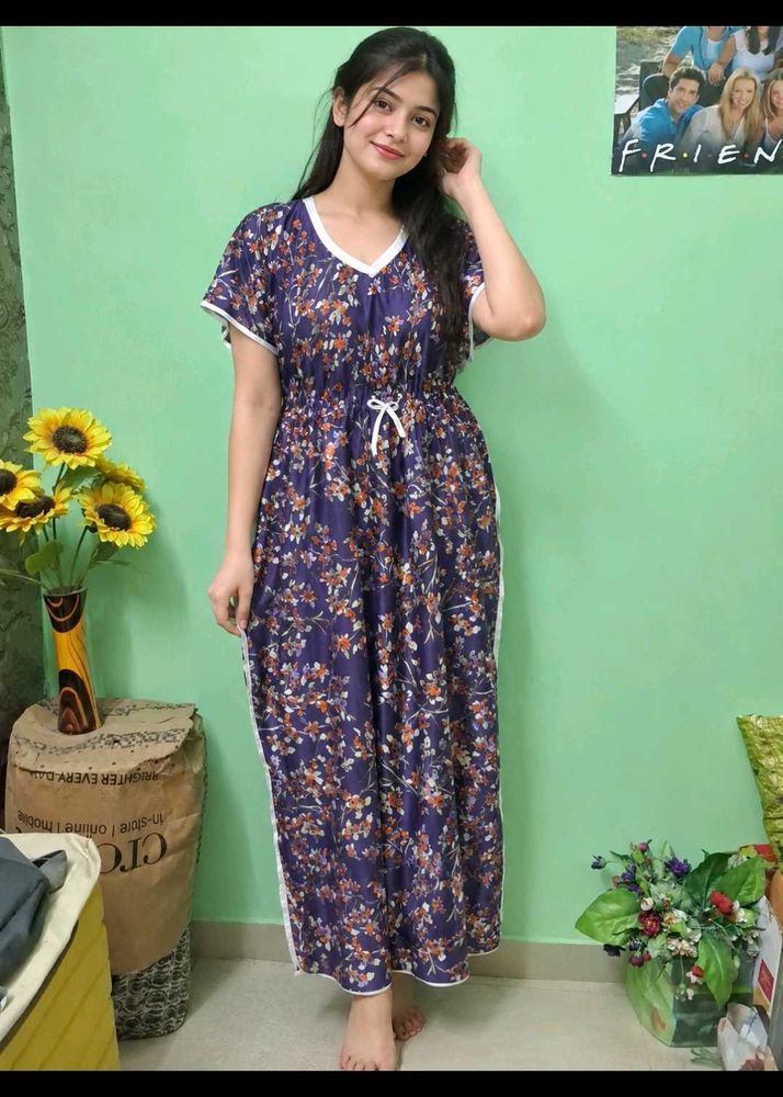 Floral Print Kaftan Nightgown