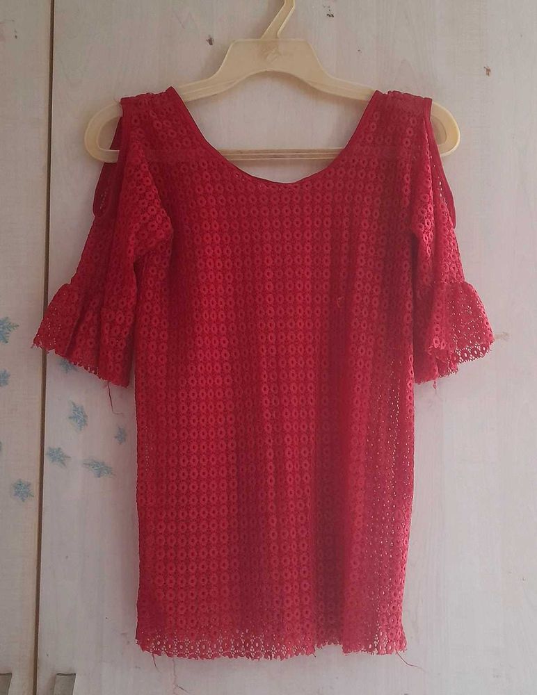 Chic Cold Shoulder Lace Top