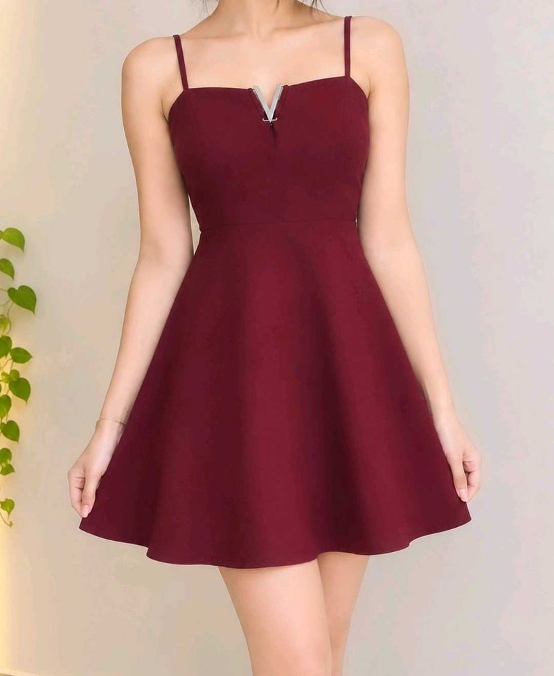 Elegant Maroon Mini Dress