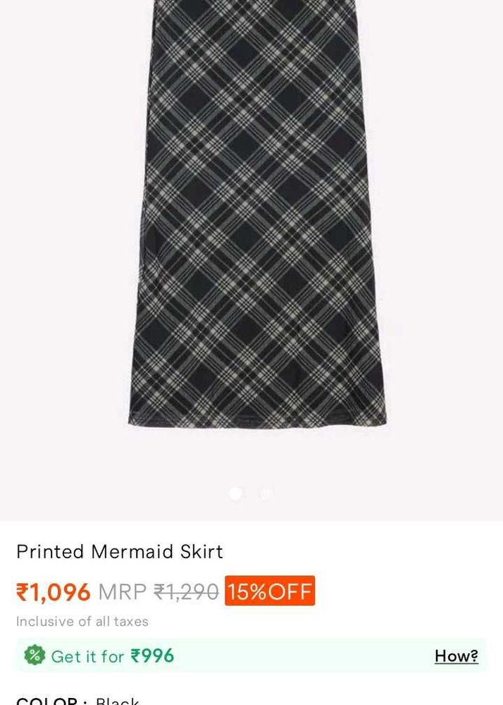 Savana checked mermaid skirt